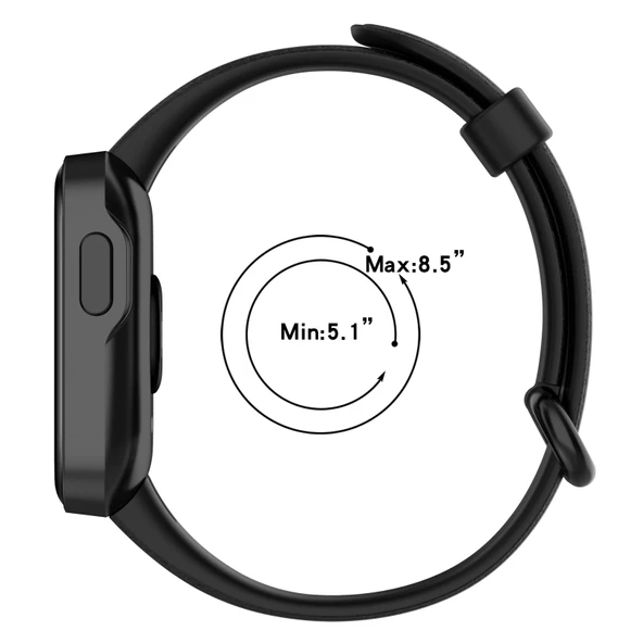 Xiaomi Mi Watch Lite Siyah Deri Saat Kayışı Litchi Dokulu - 6