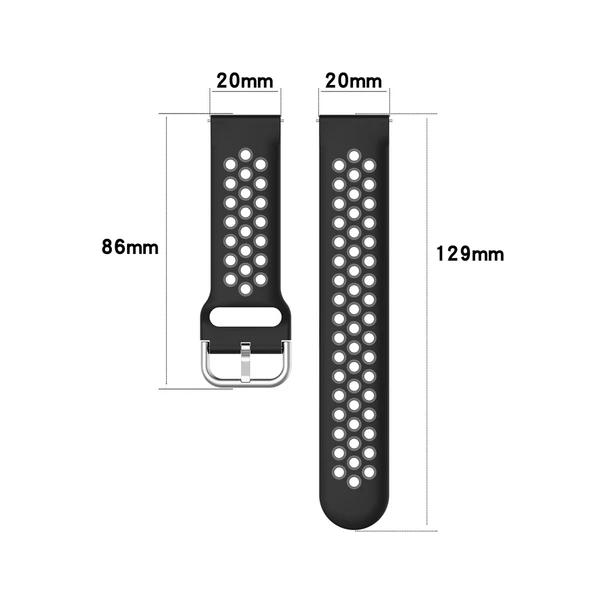Samsung Galaxy Watch Active 2 ve Active Uyumlu 20mm Mor ve Yeşil İki Renk Spor Saat Kayışı - 5