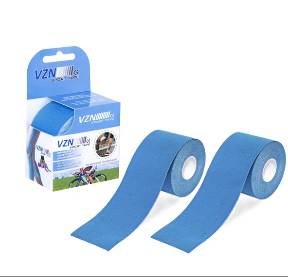 VZN Kinezyo Bandı - Spor Terapi - 5m x 5cm - Suya Dayanıklı - Mavi (2 Kutu)