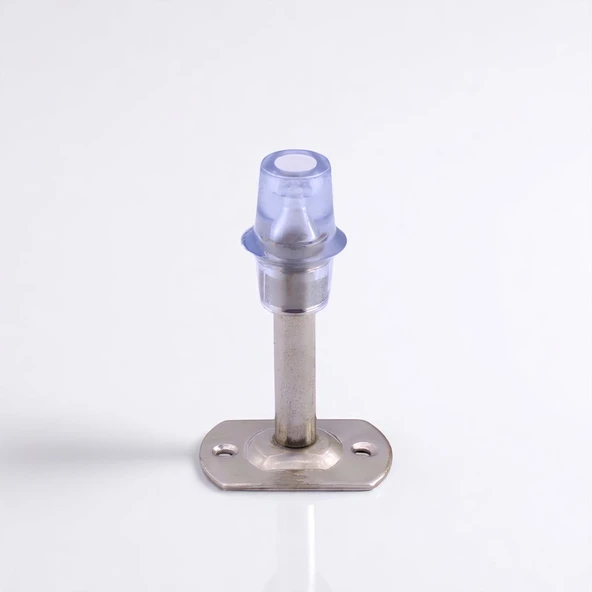 Kapı Stoperi Tamponu Metal Kapı Durdurucu Tutucu Kapı Altı Üstü Kolu Stopu Silikonlu Krom Renk 8 cm - 5