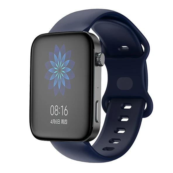 Xiaomi Mi Watch 18mm Kelebek Tokalı Silikon Saat Kayışı Gece Mavisi