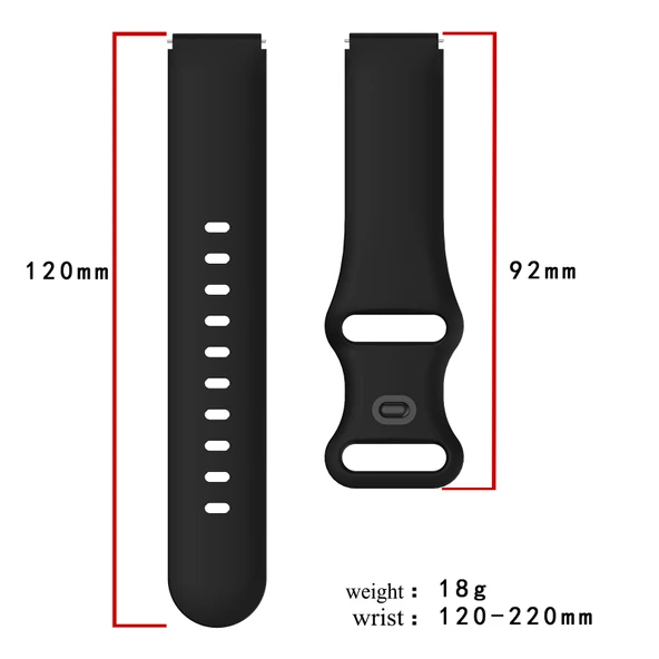 Xiaomi Mi Watch 18mm Kelebek Tokalı Silikon Saat Kayışı Açık Mavi - 4