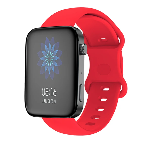 Xiaomi Mi Watch 18mm Kelebek Tokalı Kırmızı Silikon Saat Kayışı
