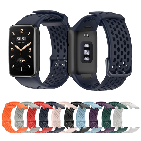 Xiaomi Mi Band 7 Pro Nefes Alabilir TPU Saat Kayışı Pembe - 6