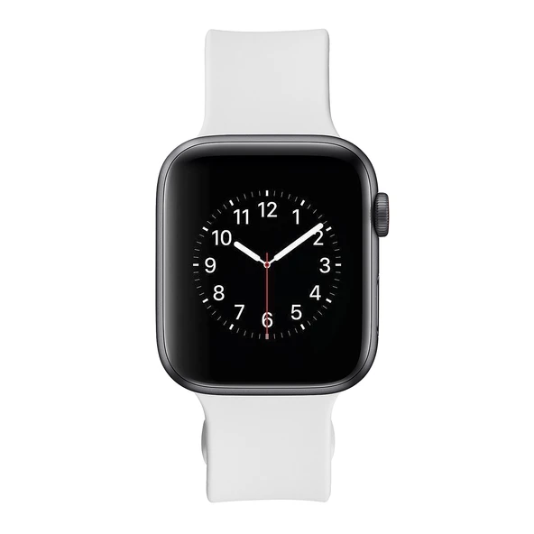 Apple Watch Silikon Kordon Kare Tokalı Beyaz 38mm 40mm 41mm Uyumlu - 4