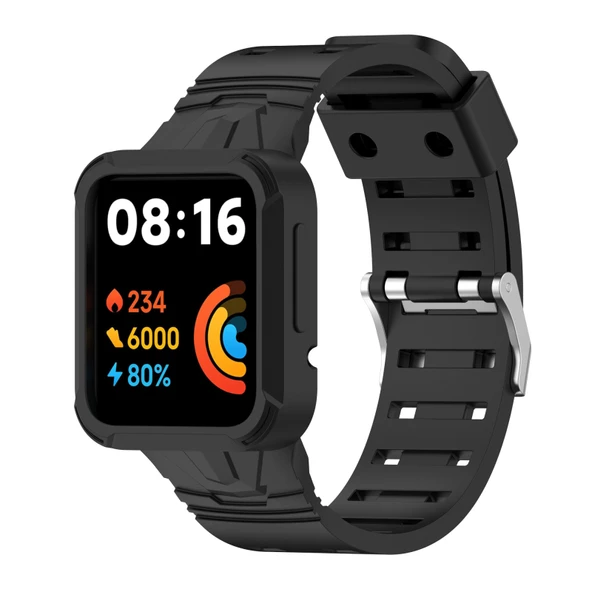 Xiaomi Poco Watch Siyah Silikon Entegre Saat Kayışı