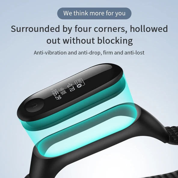 Xiaomi Mi Band 7 Mavi Deniz Naylon Örgü Saat Kayışı - 3