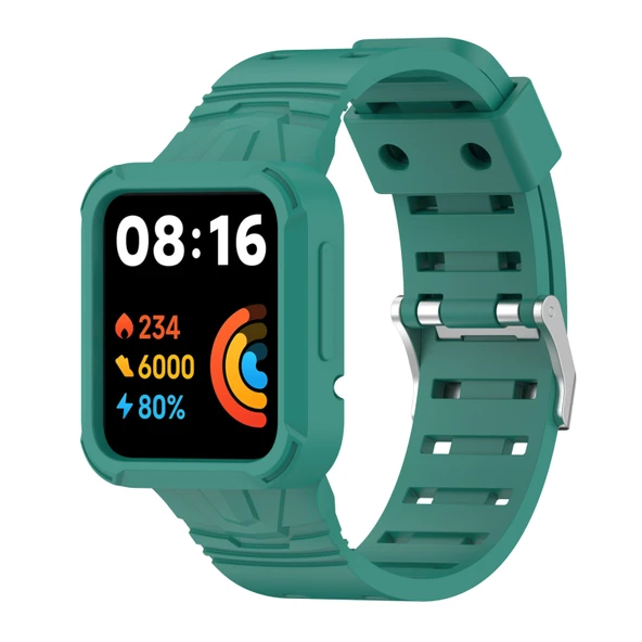 Xiaomi Poco Watch Silikon Entegre Saat Kayışı Çam Yeşili