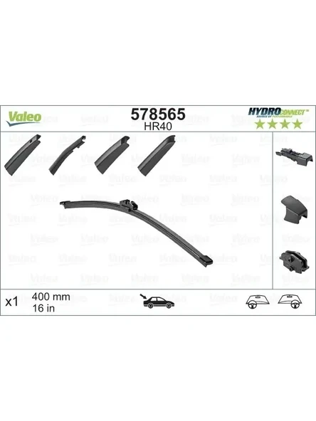 SILECEK SUPURGESI ARKA MUZ TIP 400mm HR40 (HYDROCONNECT COKLU BAGLANTI) / (X1)