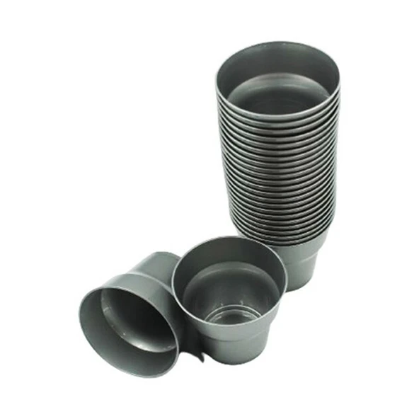 Omeyva Parti Davet Piknik Renkli Mika Plastik Sert Mika Bardak - Gümüş - 250 Adet ürün görseli 1