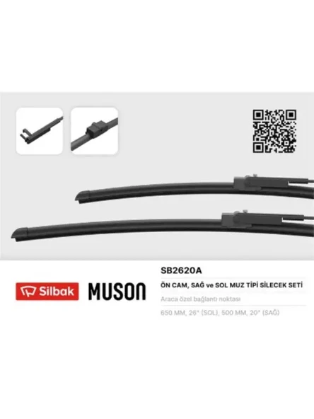 SILECEK SUPURGESI 650 / 500mm (MUZ TIP) VOLVO S40 V50 04 06