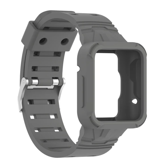 Xiaomi Redmi Watch 2 Lite Uyumlu Koyu Gri Silikon Saat Kayışı - 4