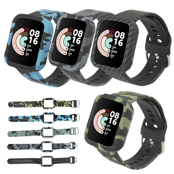Xiaomi Redmi Watch Kamuflaj Silikon Saat Kayışı Siyah - 5