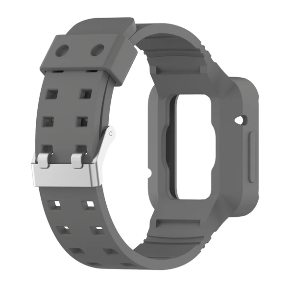 Xiaomi Redmi Watch 2 Lite Uyumlu Koyu Gri Silikon Saat Kayışı - 3