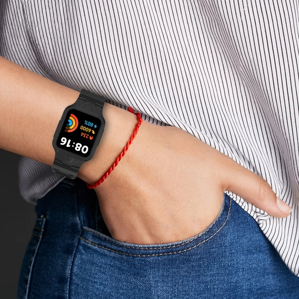 Xiaomi Redmi Watch 2 Lite Uyumlu Koyu Gri Silikon Saat Kayışı - 6
