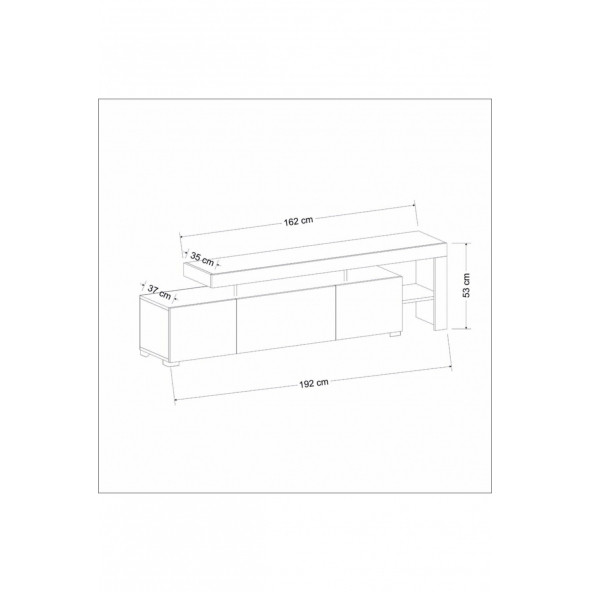 BMdekor TV Sehpası Buğra Antrasit LED Işıklı - 3