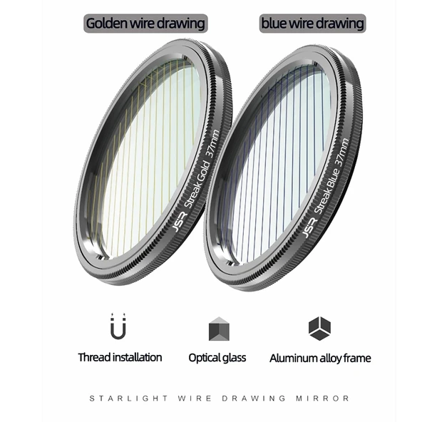 JSR Starlight Kamera Lens Filtresi 37mm Mavi Işık Çizgisi - 2