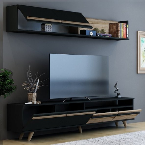 BMdekor TV Ünitesi Mono Antrasit Çırağan 180 cm - 2