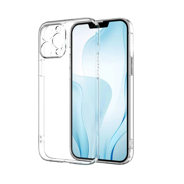 Gpack Apple iPhone 13 Pro Kılıf Süper Silikon Kamera Korumalı Şeffaf