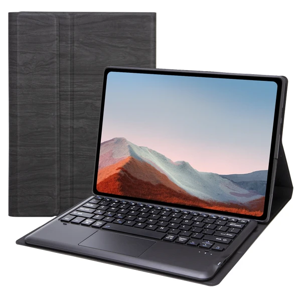 SF109-A Model Microsoft Surface Pro 4 5 6 7 Uyumlu Bluetooth Klavyeli Deri Kılıf Siyah