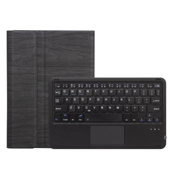 Microsoft Surface Go 4 3 2 1 Uyumlu SFGO A Model Ağaç Dokulu Bluetooth Klavyeli Deri Kılıf Siyah - 2