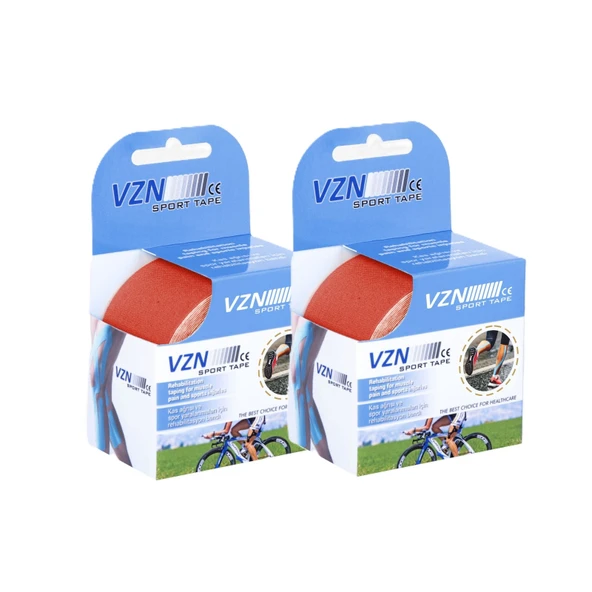 VZN Kinezyo Bandı - Spor Terapi - 5m x 5cm - Suya Dayanıklı - Kırmızı (2 Kutu) - 2