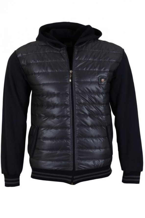 Erkek Kapşonlu Polar Hırka Slim Fit Dar Kesim RAR00814