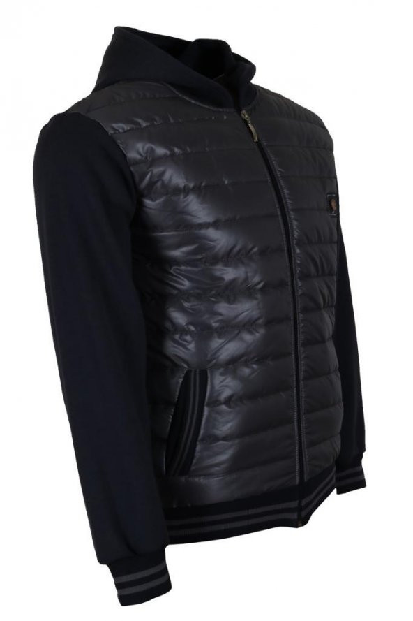 Erkek Kapşonlu Polar Hırka Slim Fit Dar Kesim RAR00814 - 2