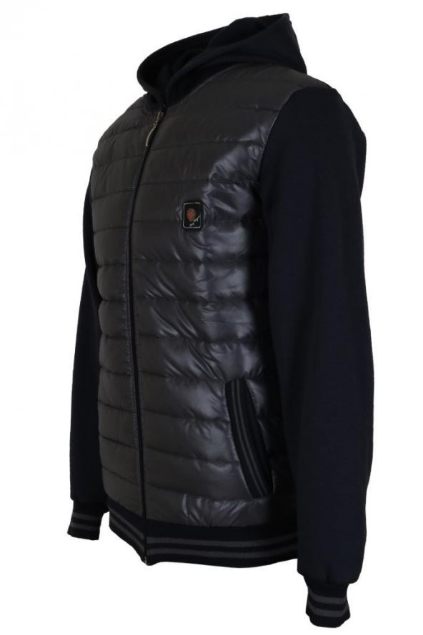 Erkek Kapşonlu Polar Hırka Slim Fit Dar Kesim RAR00814 - 3