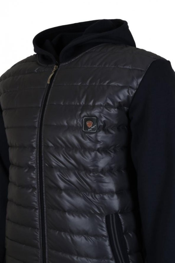 Erkek Kapşonlu Polar Hırka Slim Fit Dar Kesim RAR00814 - 4