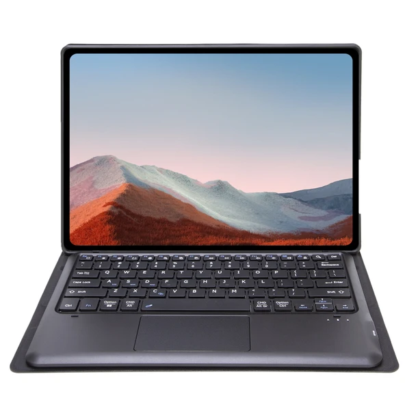SF109-A Model Microsoft Surface Pro 4 5 6 7 Uyumlu Bluetooth Klavyeli Deri Kılıf Siyah - 4