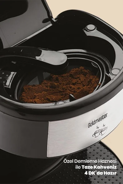 GoldMaster Zinde Yıkanabilir ve Temizlenebilir Filtreli Çift Kupalı Filtre Kahve Makinesi - 5