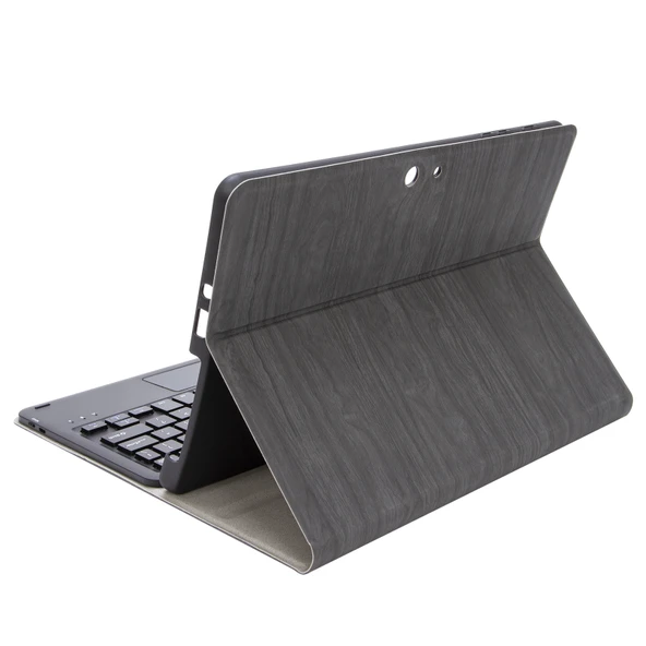 Microsoft Surface Go 4 3 2 1 Uyumlu SFGO A Model Ağaç Dokulu Bluetooth Klavyeli Deri Kılıf Siyah - 7