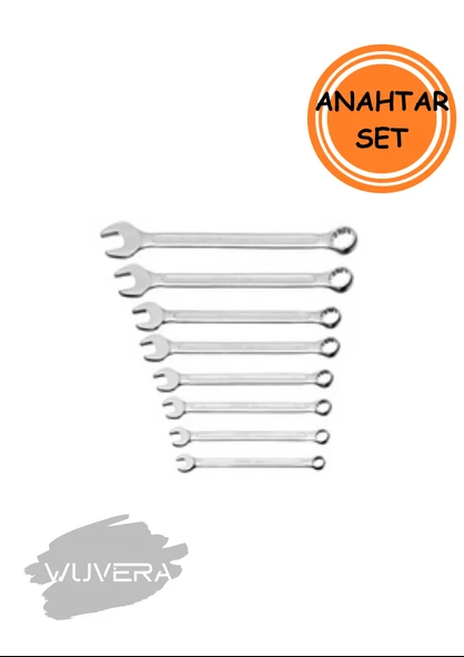 Wuvera 8'li Kombine Anahtar Seti – Açık ve Yıldız Ağızlı Pratik El Aletleri - 3