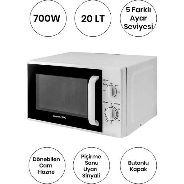 AWOX 20 LİTRE MİKRODALGA FIRIN AWX-H20 - 2