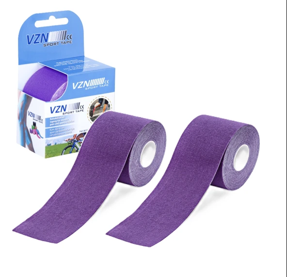 VZN Kinezyo Bandı - Spor Terapi - 5m x 5cm - Suya Dayanıklı - Mor (2 Kutu)