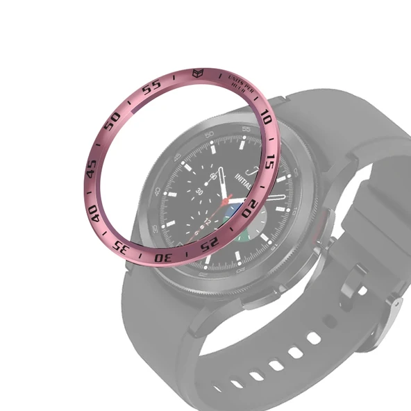 Samsung Galaxy Watch4 Classic 42mm Çelik Çerçeve Yüzük Gül Pembe Siyah Harf
