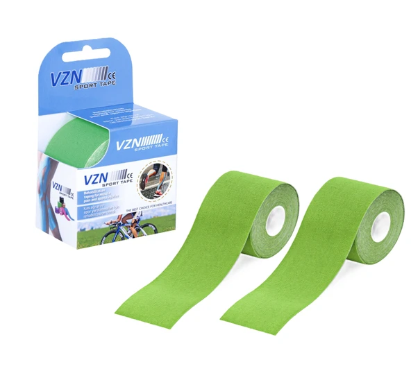 VZN Kinezyo Bandı - Spor Terapi - 5m x 5cm - Suya Dayanıklı - Yeşil (2 Kutu)