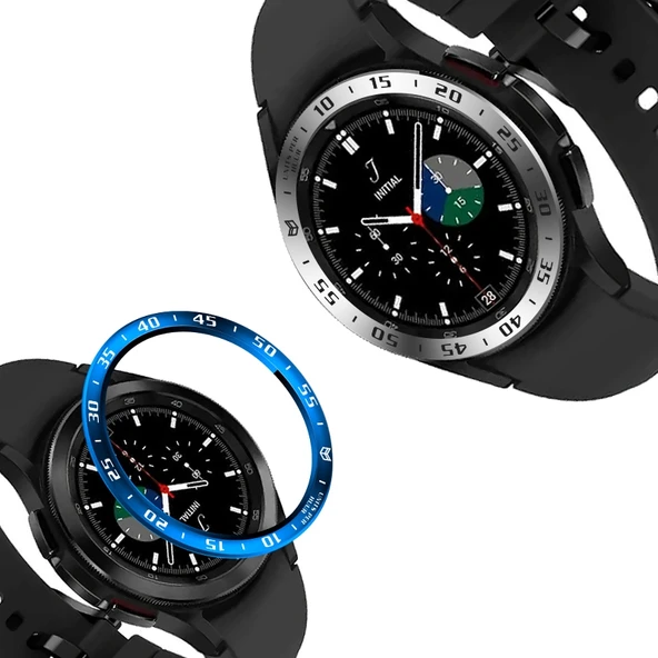 Samsung Galaxy Watch4 Classic 42mm Çelik Çerçeve Yüzük Gül Pembe Siyah Harf - 4