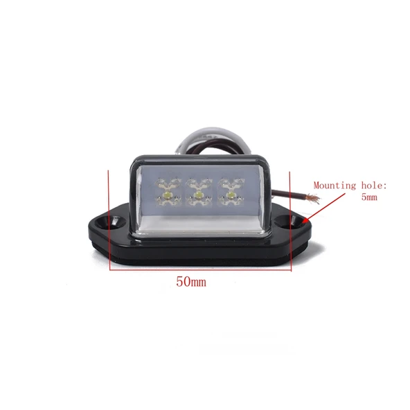 A5662 Model 12V 3 LED Beyaz Plaka Lambası - Kamyon Römork Arka Stop Lambası - 3
