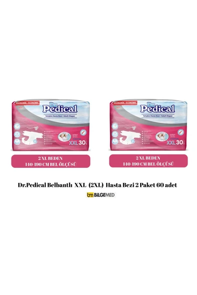 Dr. Pedical Belbantlı Tekstil Yüzey Hasta Bezi XXL 60 Adet