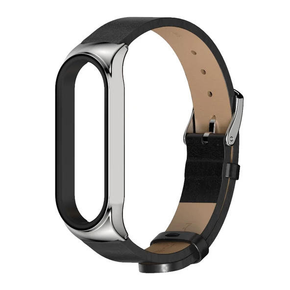 Xiaomi Mi Band 6 5 4 3 Uyumlu Mijobs CS Mikrofiber Deri Saat Kayışı Siyah Gri