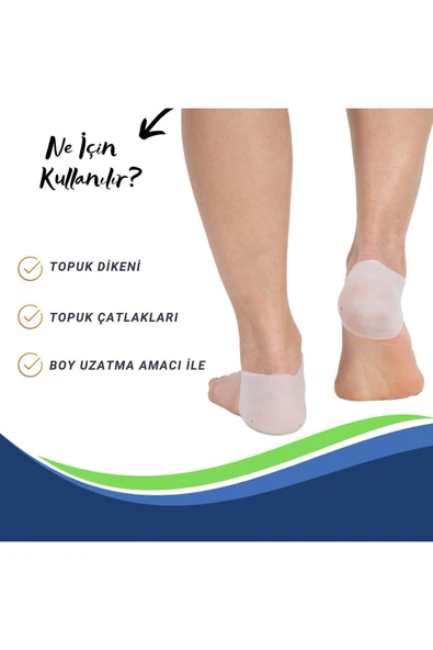 APS Silikon Topuk Çorabı Topuk Dikeni Topukluk Taban Yükseltici - 2