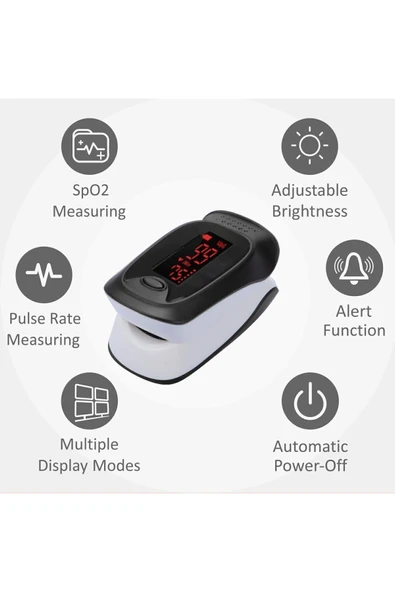 APS Parmak Tipi Oksimetre Kan Oksijen Nabız Ölçer Oximeter Çantalı - 4