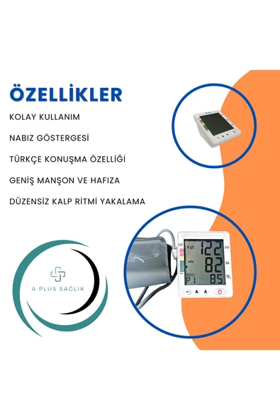 APS Koldan Konuşan Tansiyon Aleti Geniş Ekran Tansiyon Aleti Klinik Onaylı Geniş Manşon - 3