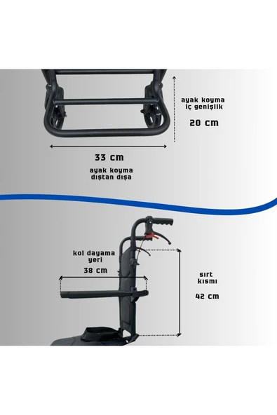APLUSSAĞLIK Tekerlekli Sandalye Katlanır Ergonomik Yeni Nesil Yüksek Kalite Hasta Transfer Sandalyesi - 5