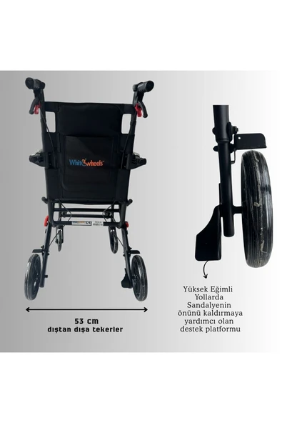 APLUSSAĞLIK Tekerlekli Sandalye Katlanır Ergonomik Yeni Nesil Yüksek Kalite Hasta Transfer Sandalyesi - 6
