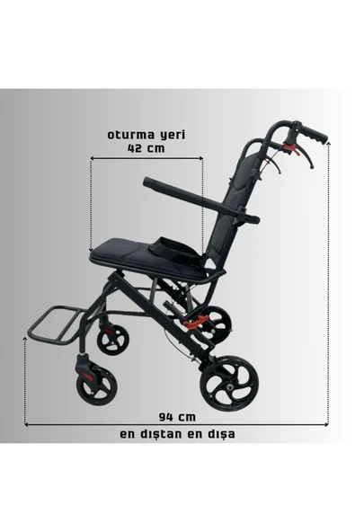 APLUSSAĞLIK Tekerlekli Sandalye Katlanır Ergonomik Yeni Nesil Yüksek Kalite Hasta Transfer Sandalyesi - 4