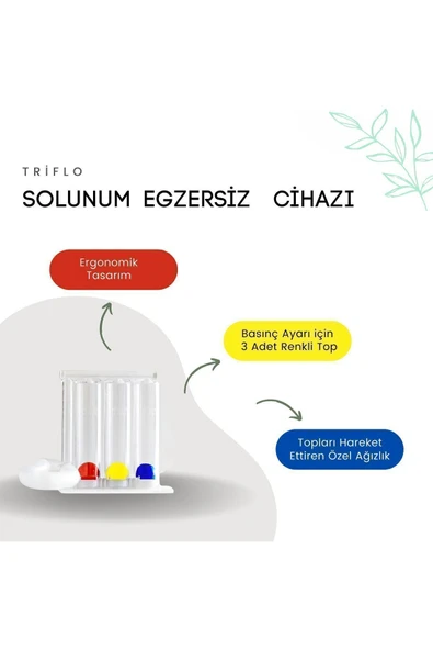 APS Triflo Solunum Egzersiz Cihazı 3 Top Üfleme Toplu Nefes Egzersizi - 2