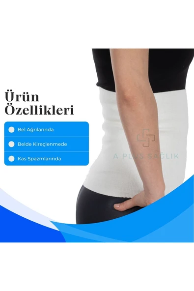 APLUSSAĞLIK Yün Bel Korsesi Geçmeli Yüksek Kalite Sıcak Tutan Yün Korse - 3